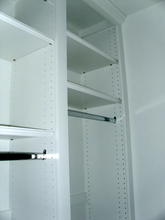 An adjustable track system for shelving.