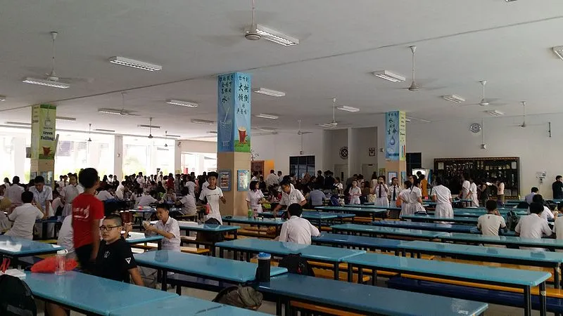 The typical school canteen KDK ceiling fans.