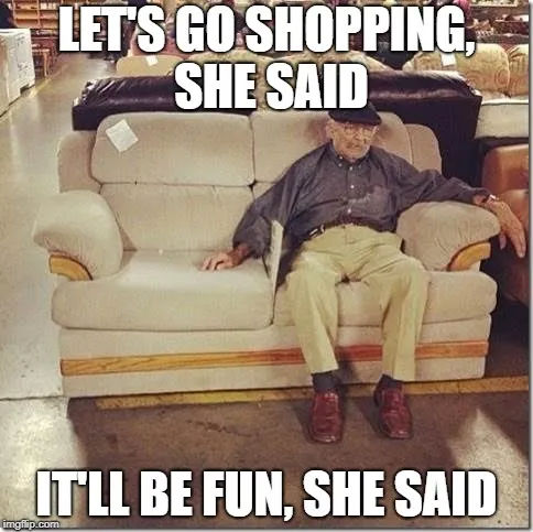 Let's go shopping, she said.