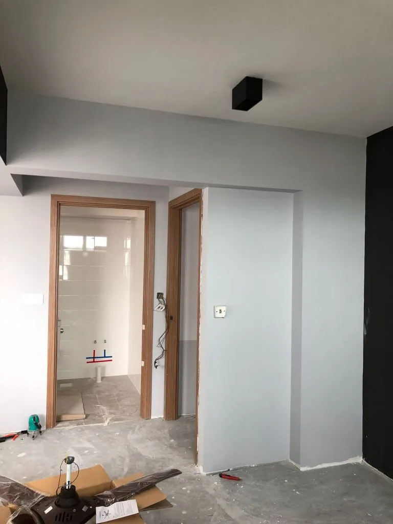 A couple of box lights for the dresser area. But because of these lights and the casement wardrobe, we didn’t get to place a ceiling fan here.