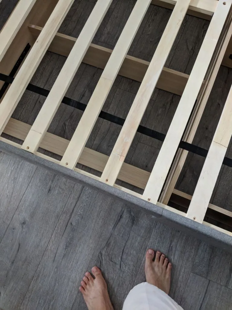 One of the plank was chipped and looked like it’d break anytime. We’re not heavy, but that is not reassuring.