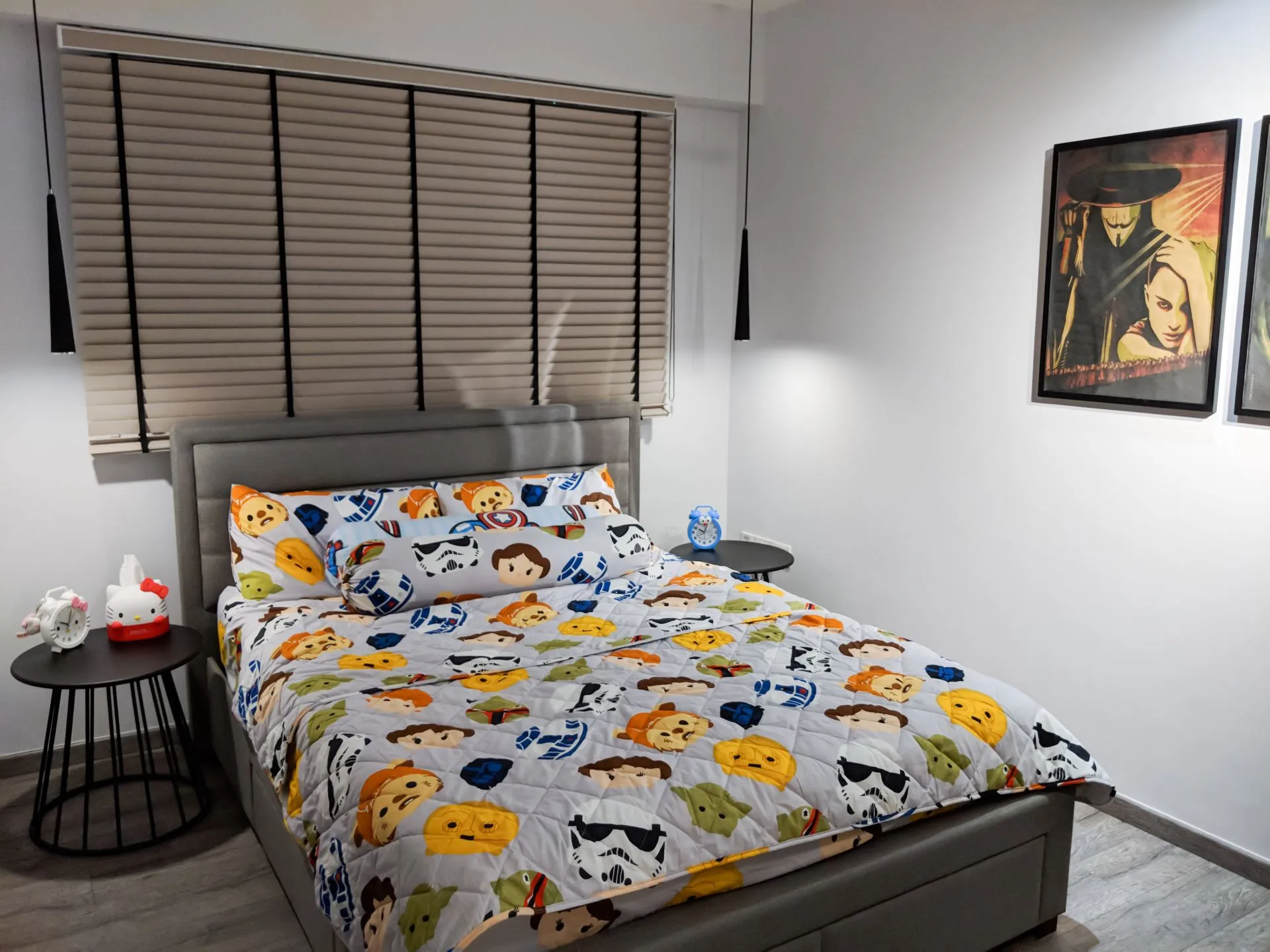 Bedside tables and clocks were also from Taobao. They don’t really fit the theme but we thought what the heck and just bought them.