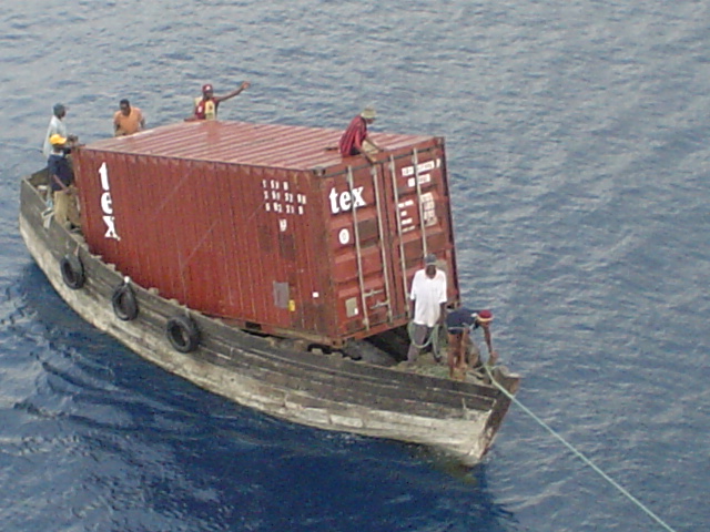 Pirates stealing a container