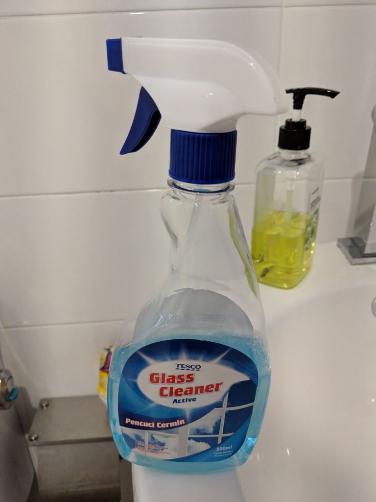 We bought this from Tesco to clean our mirrors. Unfortunately it doesn't work to get rid of the water marks.